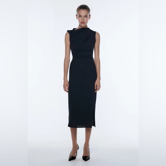 NWT Zara Narciso Rodriguez Gathered Dress Limited Edition - Picture 1 of 7